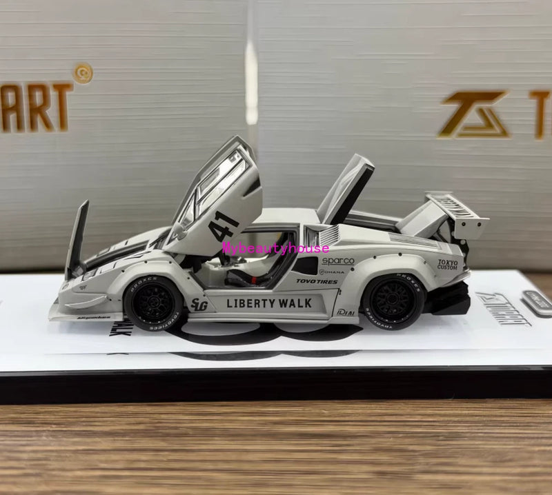 Topart 1:64 Gray  Countach #41 Sports Model Diecast Metal Car