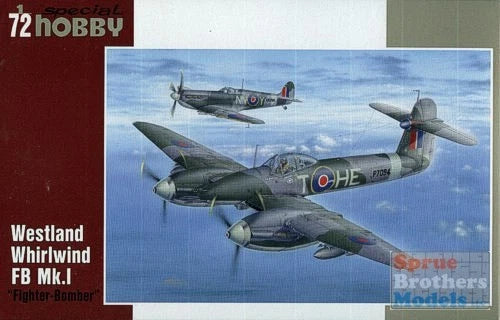 Westland Whirlwind FB Mk I fighter-bomber 1:72 scale model kit box art