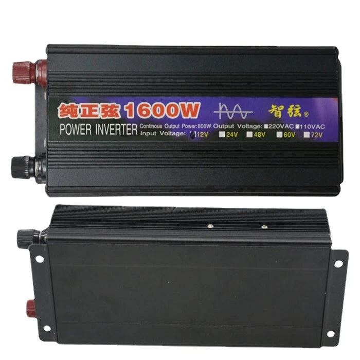 Pure sine wave inverter DC 12V 24V 48V 60V to AC 220V car home 1600W converter