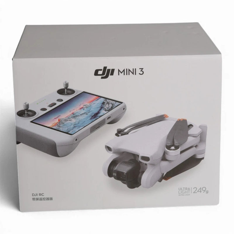 DJI Mini 3 drone with DJI RC controller and box packaging
