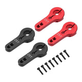 4 aluminum steering servo arm horns (red/black) with mounting screws