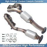 High-performance catalytic converter assembly with mounting hardware and gasket set
