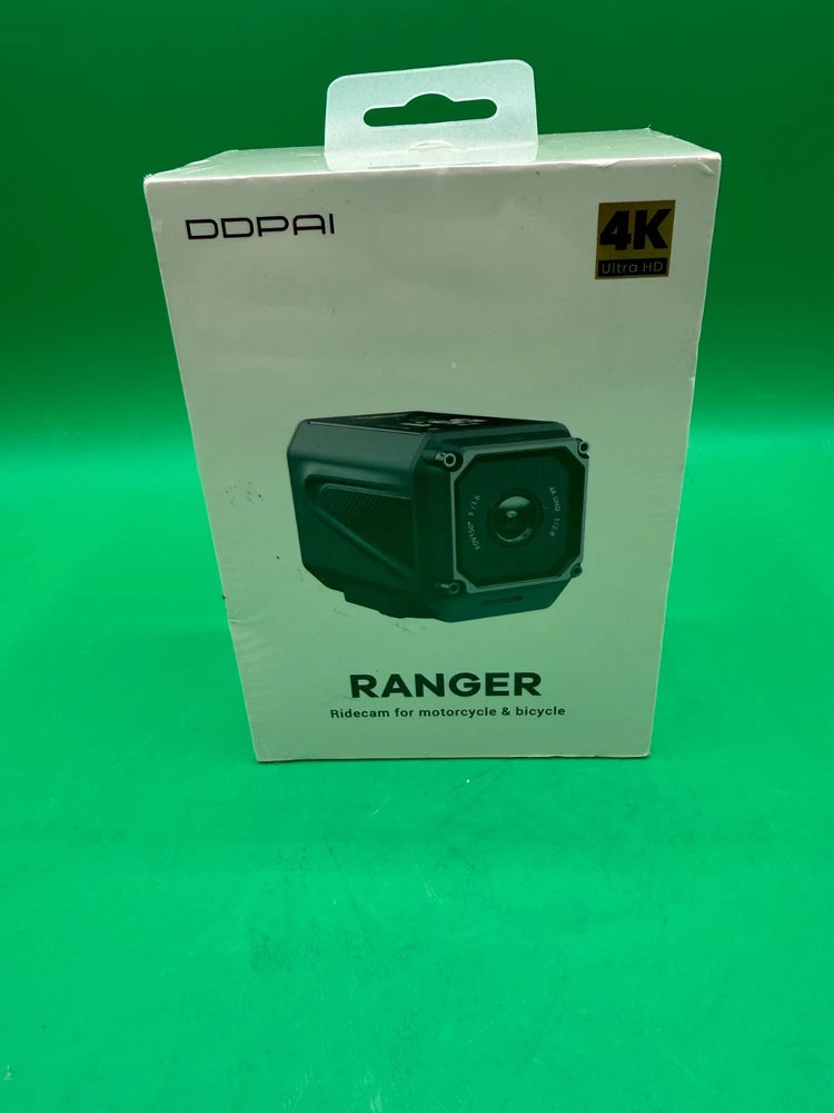 DDPAI Ranger action camera retail box with 4K Ultra HD and Ridecam branding