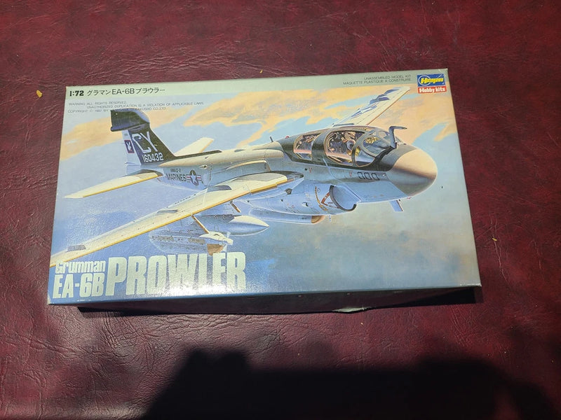 Hasegawa 1:72 Grumman EA-6B Prowler model kit box, illustrated aircraft