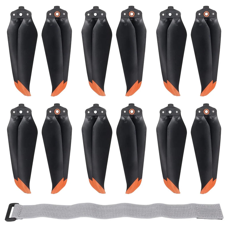 CQT (12Pcs) Air 2 S 2s Propellers Blades + Propeller Holder Black + Orange