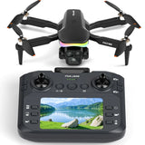 F417PRO Drone with 4K Camera Screen Remote Control,RGB LED Medium, Black LCD