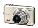 Champagne Fujifilm digital camera with 5x zoom lens and 14MP label