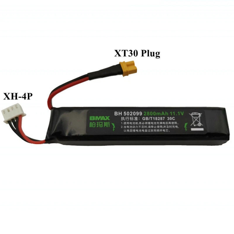 RC LiPo battery pack, black, with XT30 plug and red/black leads