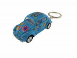 2.5" Kinsmart 1967 VW Beetle Pastel Decal Keychain Diecast Model Car 1:64 Blue