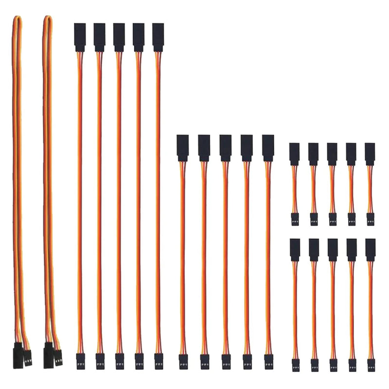 22Pcs Servo Extension Cables Set 5 Types 3Pins Female To Male For Rc Cars Converter