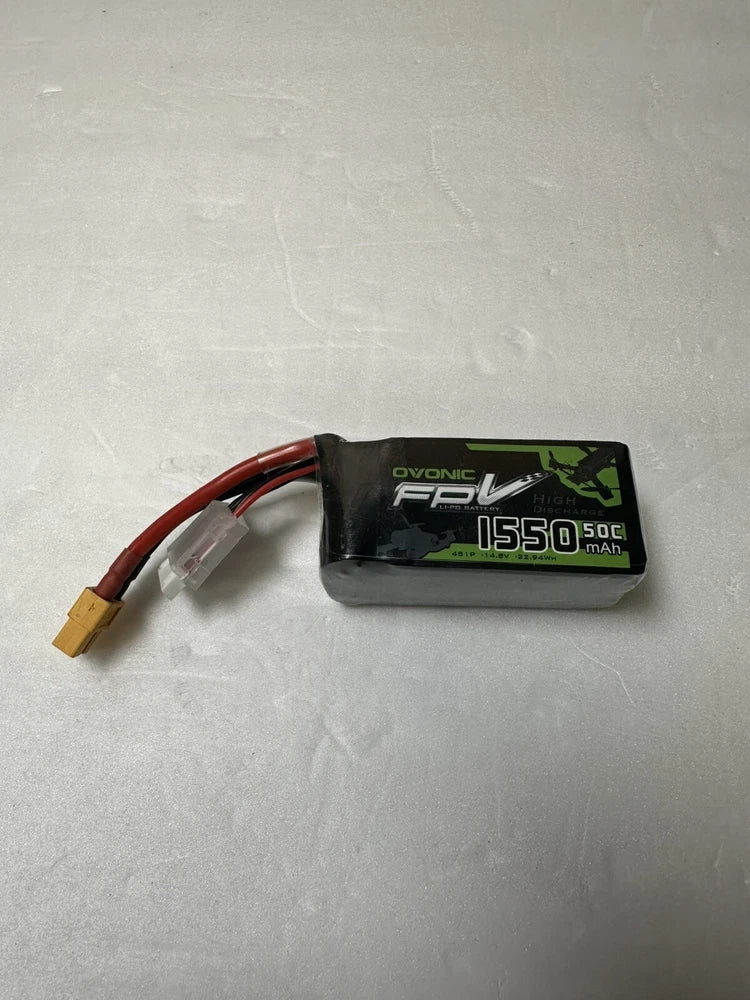 OVONIC 50C 14.8V 1550mAh 4S Lipo Battery XT60 for FPV Freestyle RC Drone Racing Battery