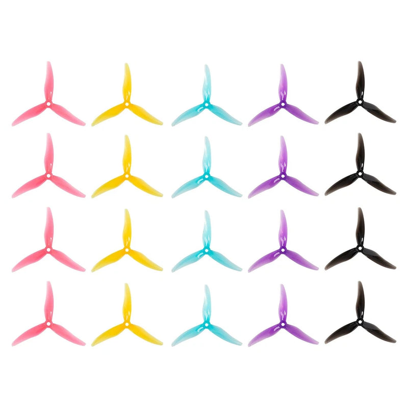 20pcs Fpv Drone Props Propeller: Gemfan Hurricane 51477 Tri-Blade 5 Inch Prop...