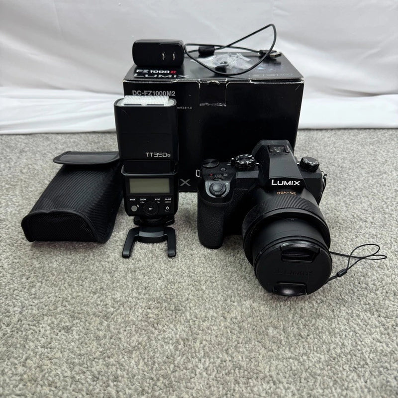 Lumix DC-FZ1000M2 25-400 Camera In Original Box & Godox TT350O 2.4G Flash