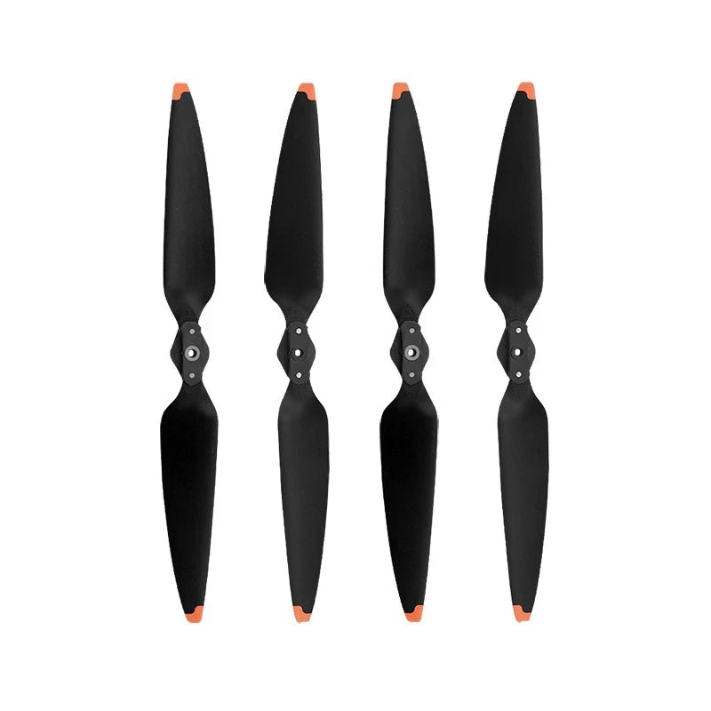Propeller blades set with black blades and orange tips, four-piece