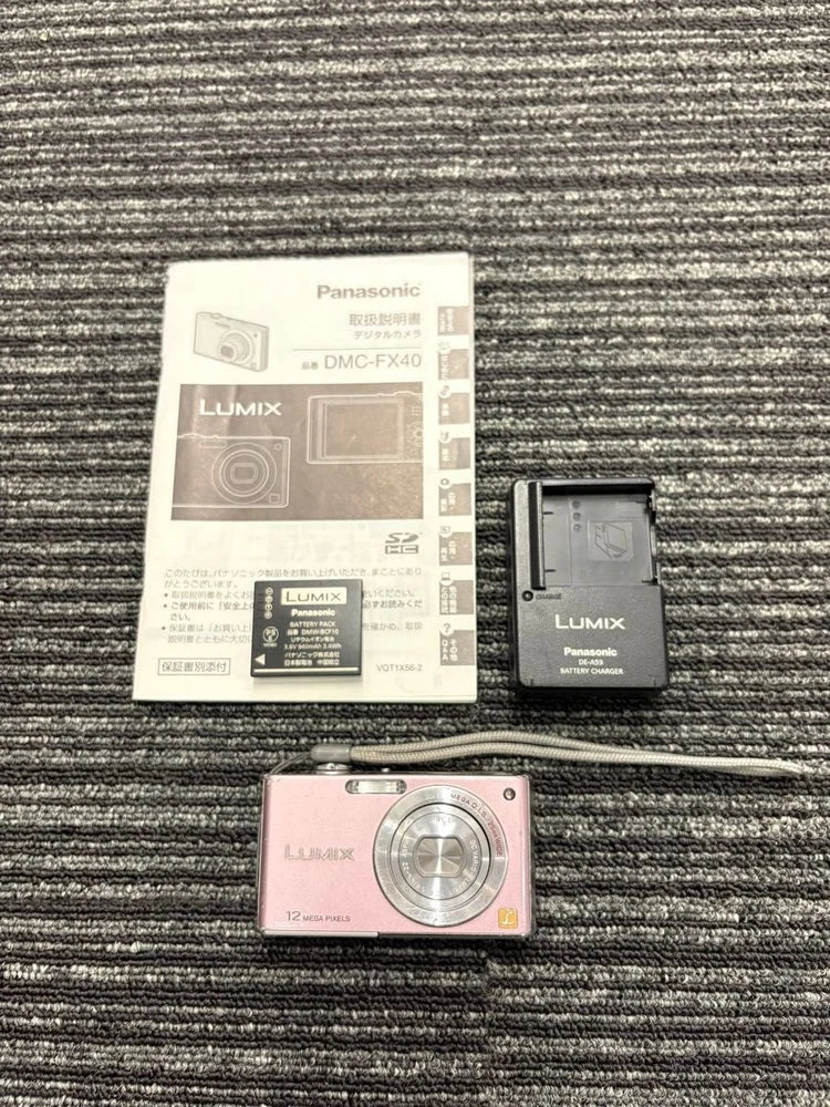 Panasonic LUMIX DMC-FX40 Pink Compact Camera Many Accessories From Japan