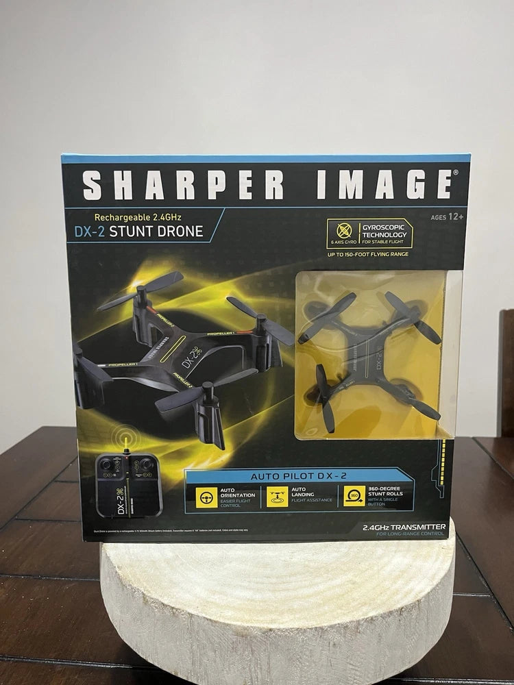 Sharper Image DX-2 stunt drone box with 2.4GHz auto pilot and 6-axis gyro
