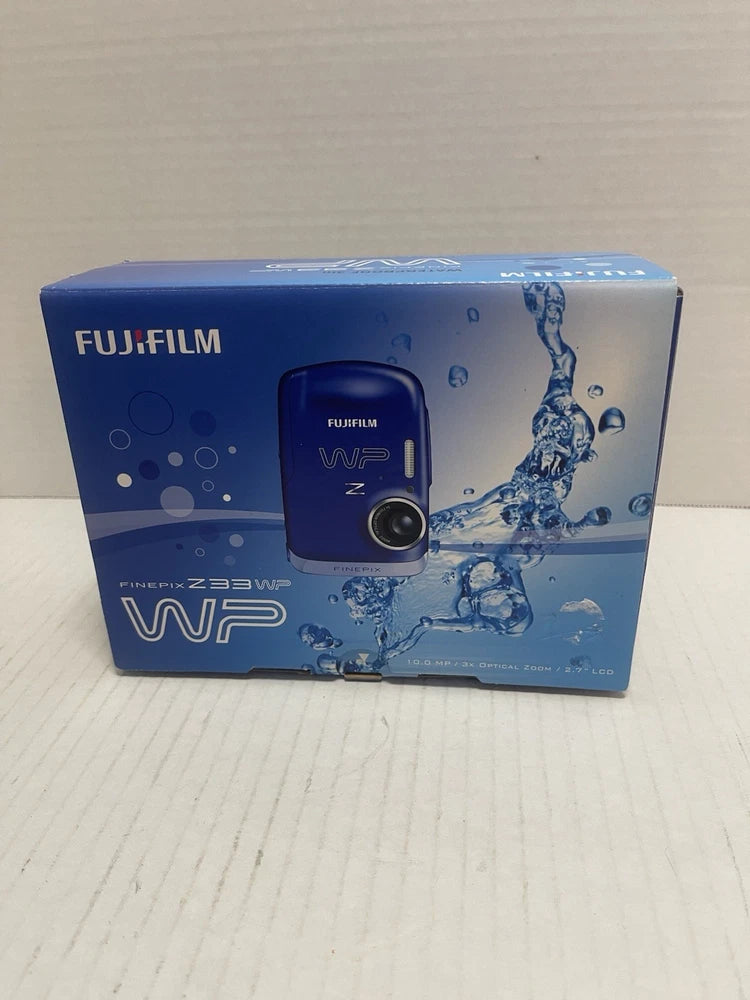 NEW Fujifilm FinePix Z33WP Waterproof Digital Camera Blue w/ Box Complete
