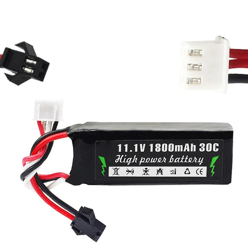 1PCS 11.1V 1800mAh 30C Lipo Battery for RC water Toy Gun Jinming Gen8 M4a1 SCAR Battery