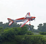 3D RC aerobatic fixed-wing airplane model in red, white, and blue