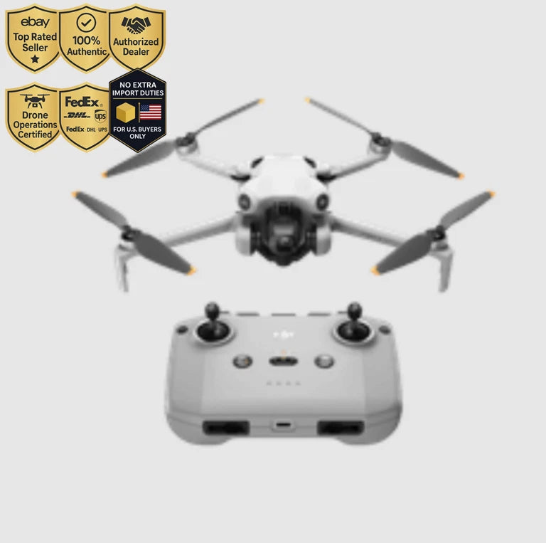 DJI Mini 4 Pro drone with DJI RC N2 controller, front view.