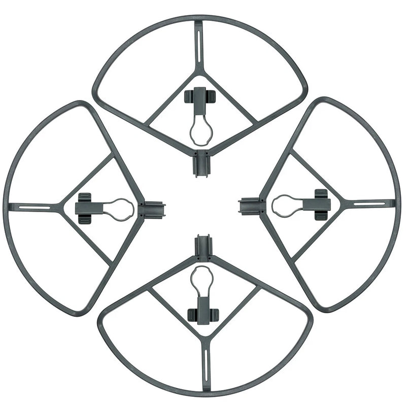 Four propeller guard bumpers with blade protectors for a quadcopter drone