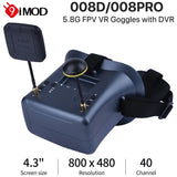5.8G FPV Goggles 008D 008PRO FPV Goggles 40CH 4.3inch With DVR For Racing Drone
