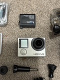 GoPro Hero4 Silver Action Camera Touch LCD + Various Accessories + 2 Batteries