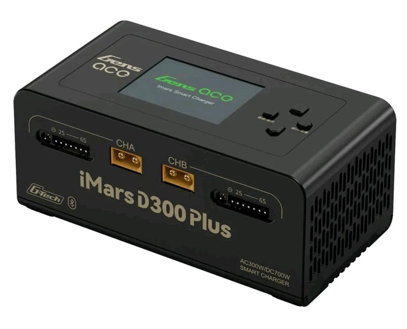 Gens Ace iMars D300 Plus G-Tech Smart Dual AC/DC Charger Blk 6S/16A Bluetooth Battery
