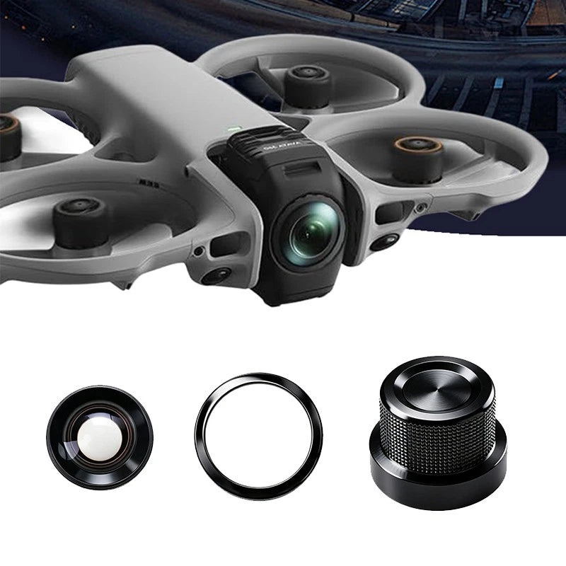 HD panoramic camera lens replacement set with black glass and metal housing