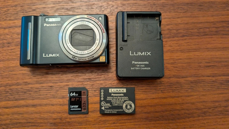 Panasonic LUMIX DMC-ZS5 12.1MP Compact Digital Camera/Battery/Charger/64gb SD