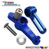 Blue aluminum servo arm set with C8 marking, includes screw and washer