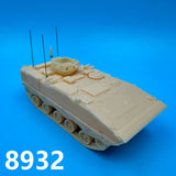 Unpainted 1/72 military vehicle model with detailed turret and antennas