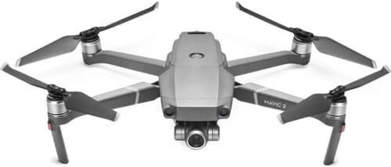 DJI Mavic 2 Zoom drone with four propellers and front camera gimbal, gray