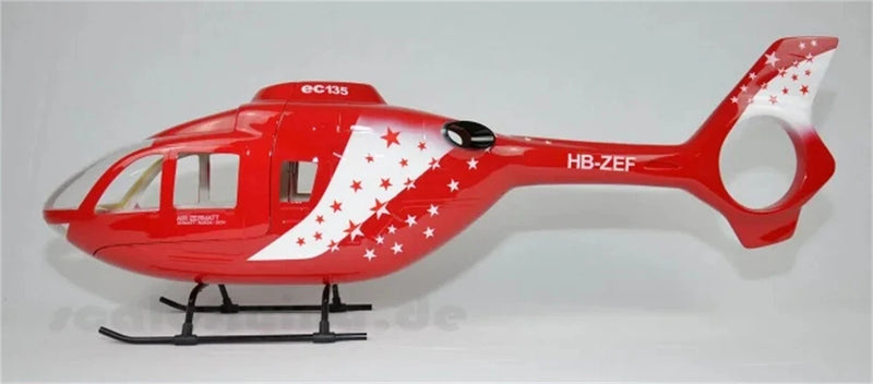 450 Air Zermatt EC-135 RC Helicopters Pre-Painted Fuselage Red White Painting