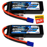 NHX Muscle Pack 3S 11.1V 6500mAh 60C Lipo Battery (2) : TYPHON 6S BLX Battery