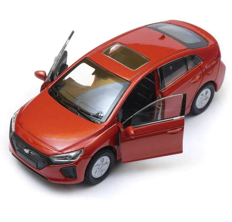 Hyundai Ioniq Korean Family Car Model Toy Diecast Orange 1:34-1:39 Scale Welly
