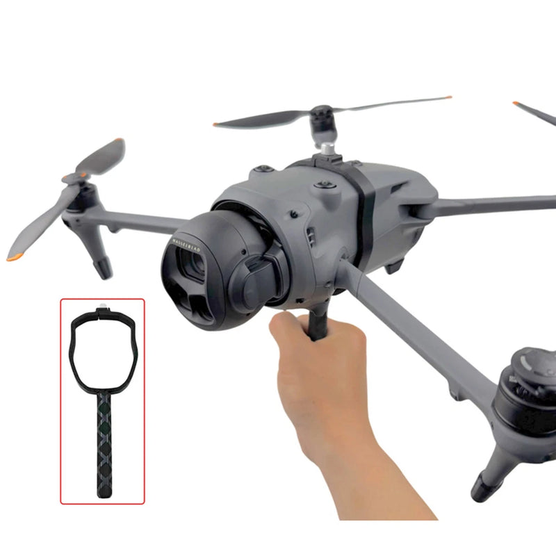 Drone landing gear bracket handle, black frame with grip