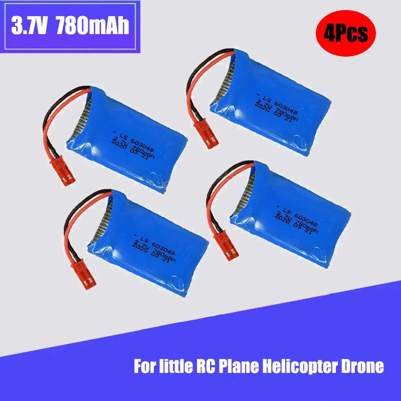 3.7V 780mAh 25C LiPo Battery JST plug for WLtoys V686 V626 V636 Q222 RC Drone