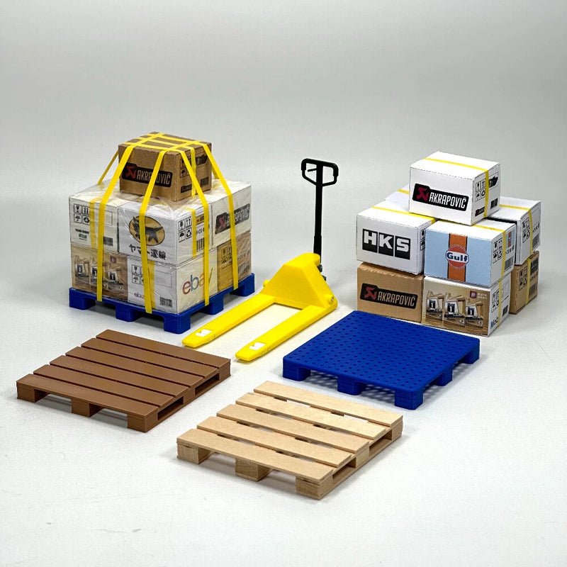 Diorama 1/18 Boxes Model Car Garage Goods Stacking Scene Props Model Accessories