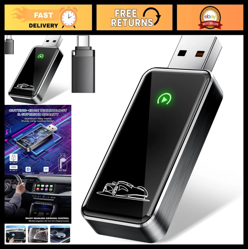 Wireless CarPlay Adapter for iPhone, Converts Wired CarPlay to Wireless