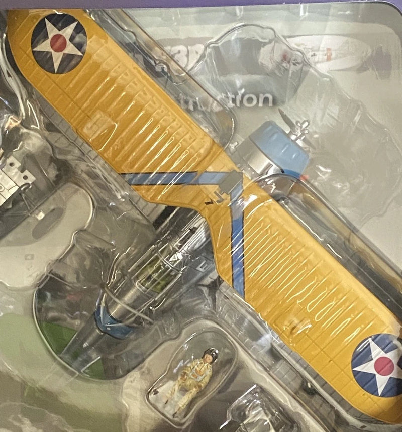Die-cast model aircraft in blister, yellow wings with roundel markings