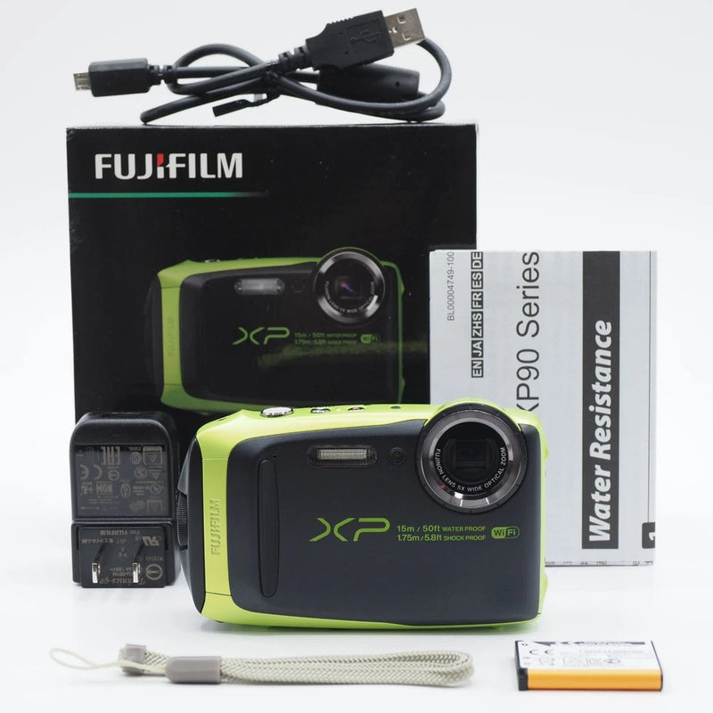 FUJIFILM XP90 Lime Compact Digital Camera Excellent Condition