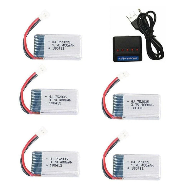 3.7V 400mAh Lipo Battery + Charger For X4 H107 H31 KY101 E33C E33 U816A V252 H6C