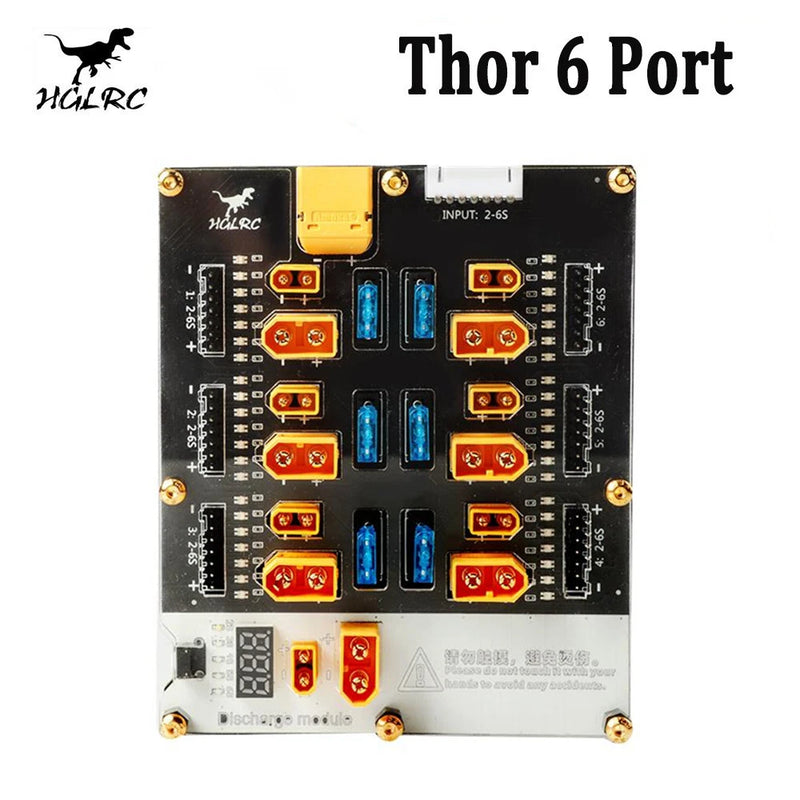 HGLRC Thor Pro 40A 6 Port Balance Charger 2-6S Lipo XT60 XT30 for FPV Drone
