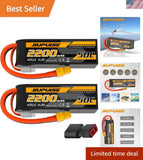4S Lipo Battery 14.8V 50C 2200mAh with XT60 Plug T Plug Soft Case Battery for...