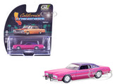 1975 FORD THUNDERBIRD LOWRIDER PINK 1/64 DIECAST MODEL BY GREENLIGHT 63080 E