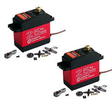 Waterproof metal-gear digital RC servo set, includes 2 servos and mounting accessories