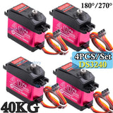 4PCS DS3240 40KG 180/270 Digital Servo Set  Metal Gear for 1/8 1/10 RC Car US