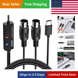 MIDI Cable, MIDI to USB C, Type-C MIDI Interface with Input & Output Connecti...