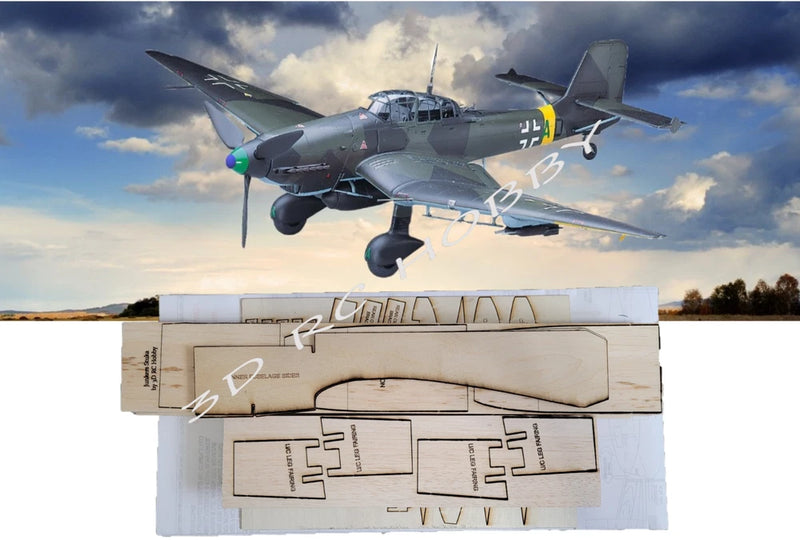 WWII Junkers JU87D Stuka 41" Wingspan RC R/C Airplane Kit Balsa & Ply Short Kit